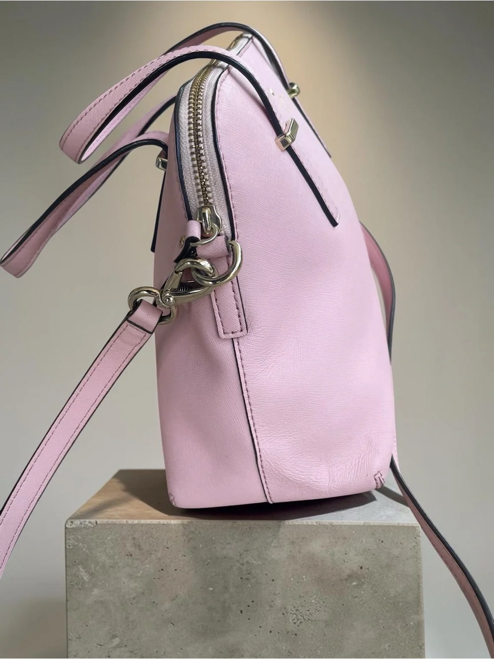 Kate Spade Cedar Street Maise Pale Pink Leather Satchel Crossbody Bag